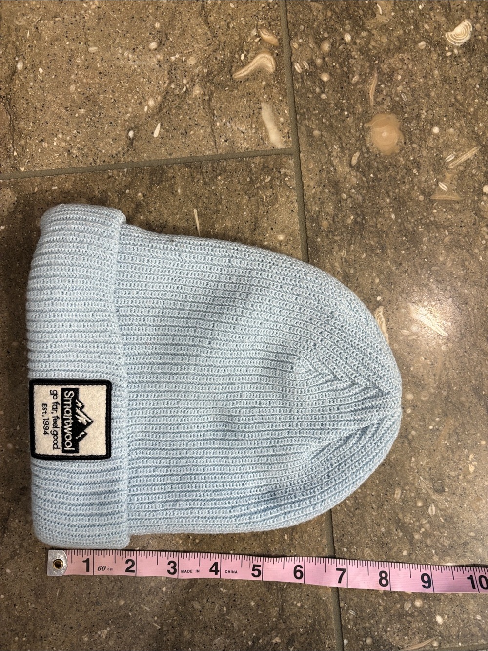 Smartwool Patch Beanie Pale Blue Ribbed Cuff - Picture 4 of 7